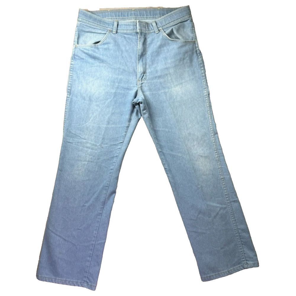 Vintage Wrangler Blue Jeans‎ Mens 36x30 (35x28) Hook Eye 85498LB Stretch 80s USA
